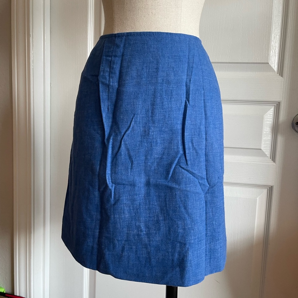 Vintage Blue High Rise A Line Mini Skirt